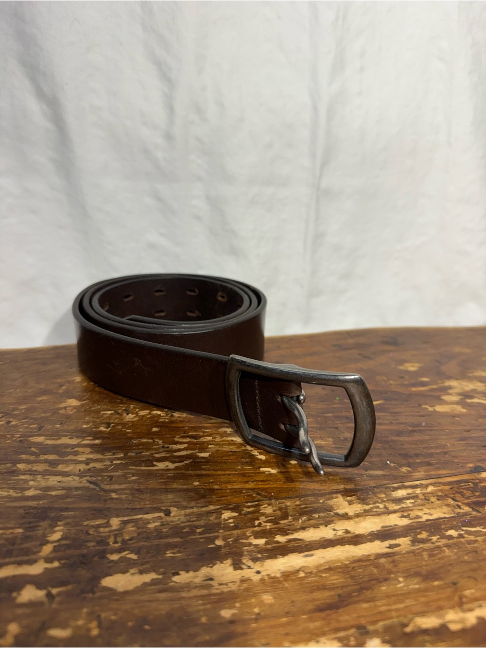 Classic Dark Brown Leather Women's Belt